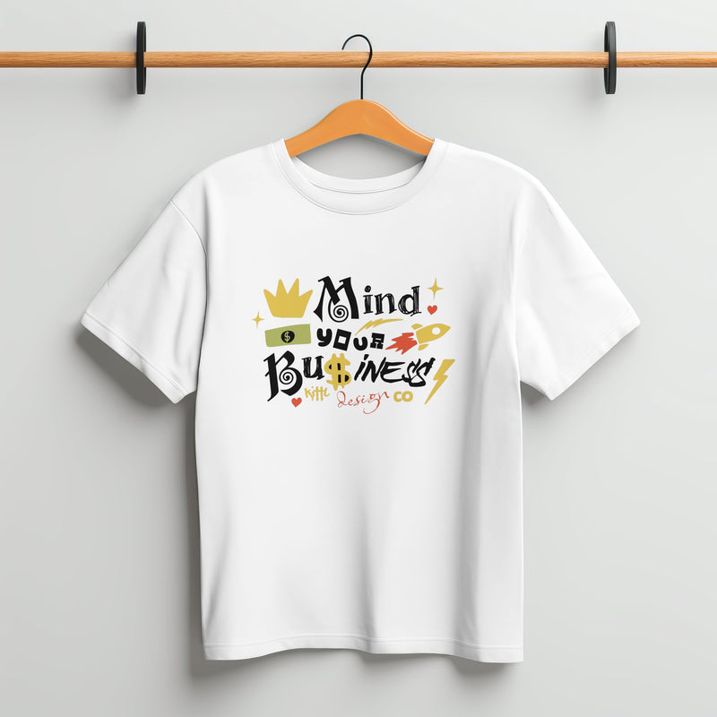 Mind Your Business Oversized White T - Shirt