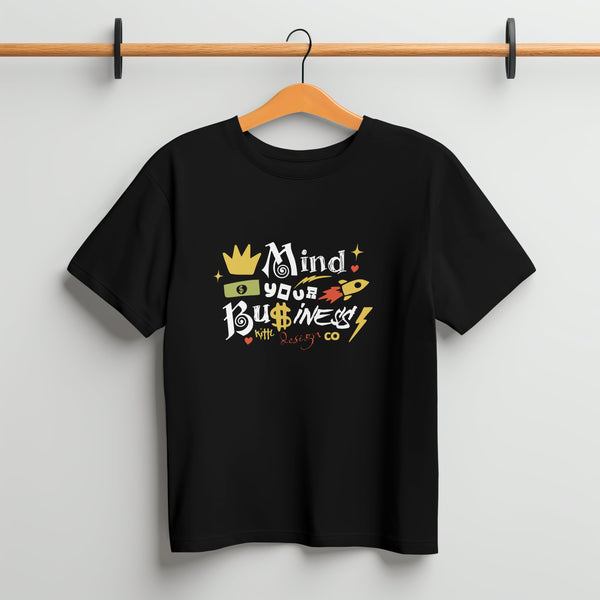 Mind Your Business Oversized Black T - Shirt
