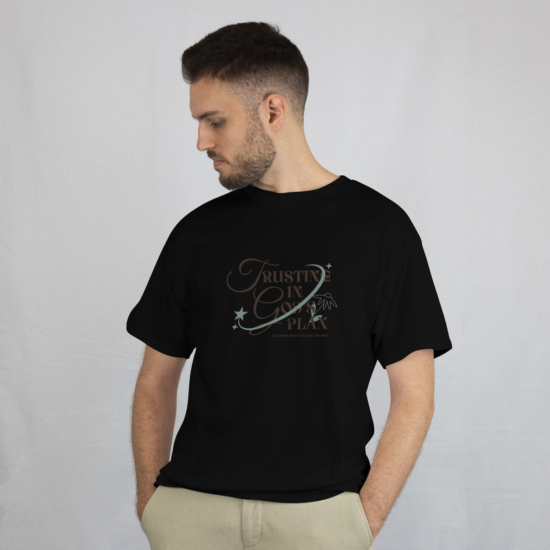 Trusting In God's Plan Oversized Black T - Shirt
