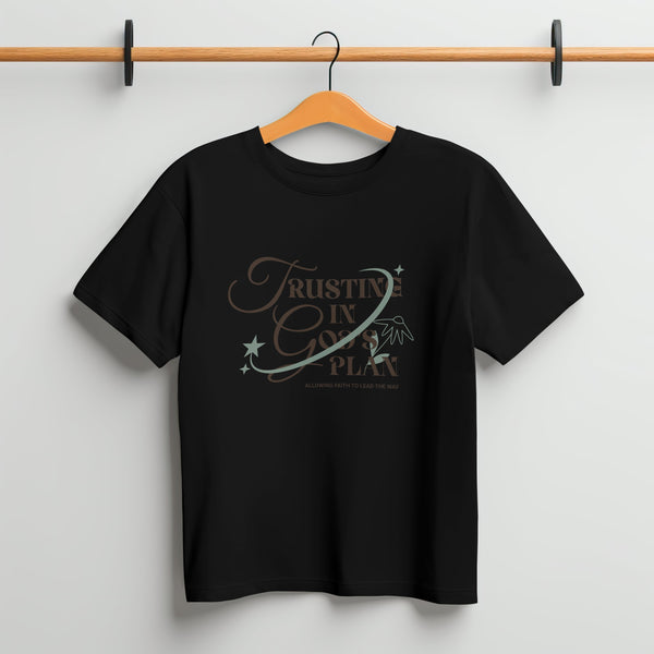 Trusting In God's Plan Oversized Black T - Shirt